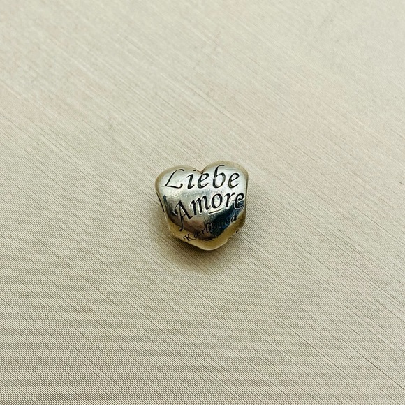 EUC Pandora 791111 Sterling Silver Language of Love Heart Charm - Picture 6 of 10